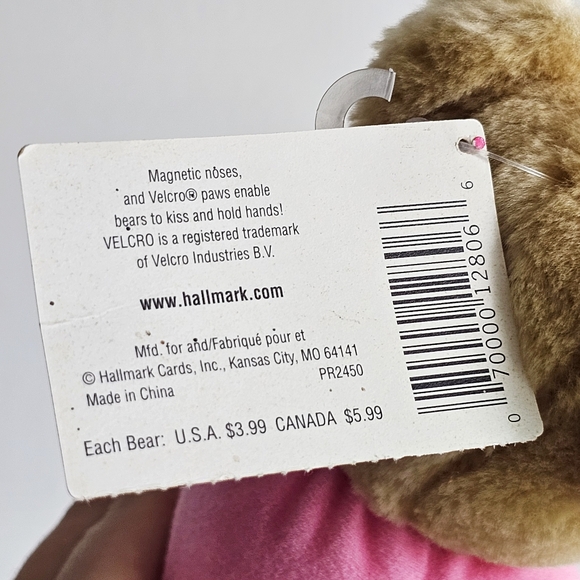 Vintage Hallmark "Love and Kiss" Magnetic Kissing Plush Bear 10" Valentines - Picture 8 of 11